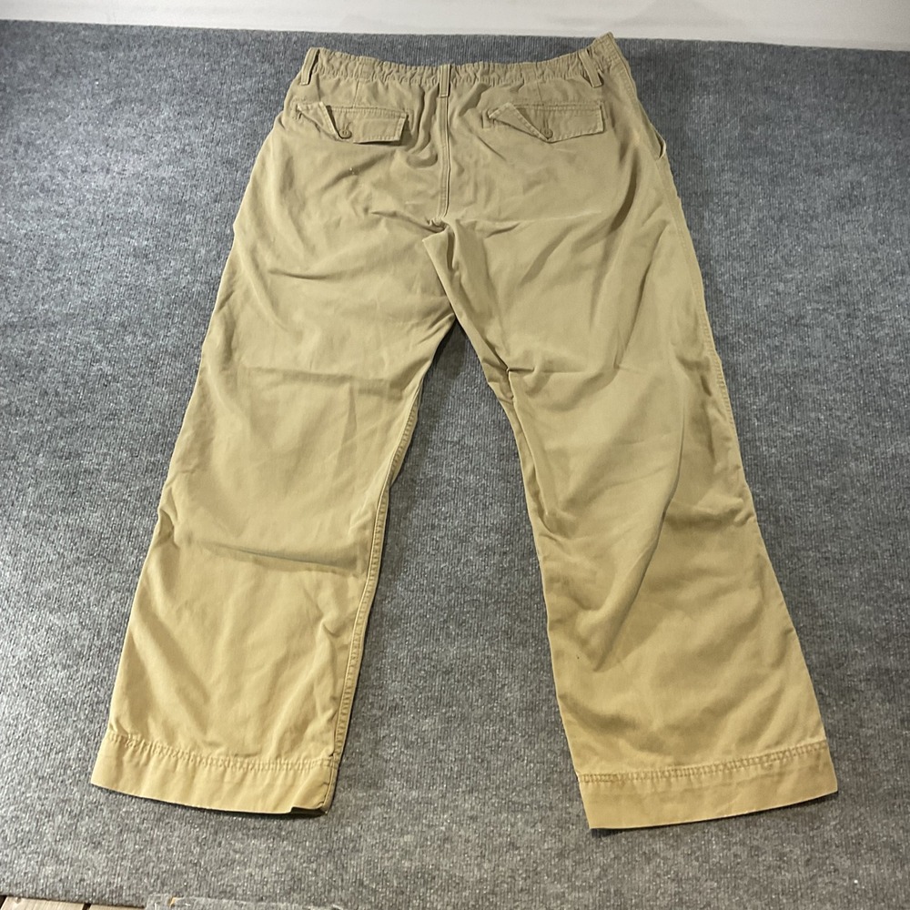 Signature Levi Strauss Men Khaki Chino Pants Tan Straight Leg W36 L32 Cotton